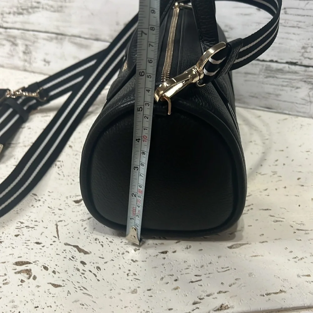 NWT Kate Spade Black Leather Satchel  Duffle Crossbody Bag w/ Coin Pouch